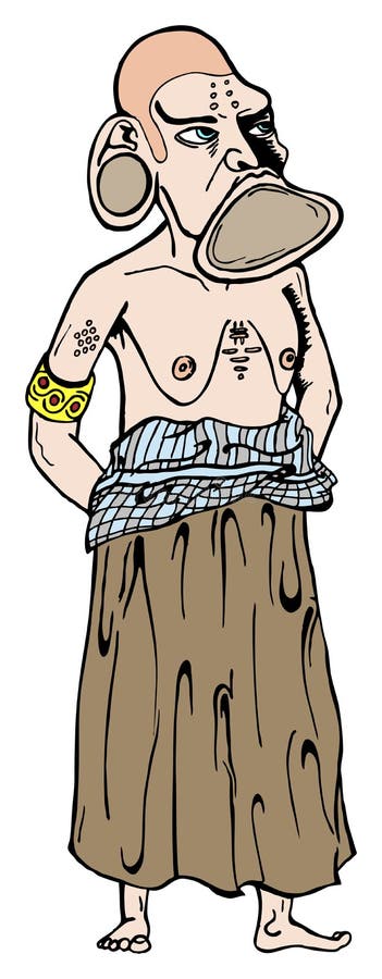 Cavewoman with saggy boobs stock illustration. Illustration of boobs -  43773158