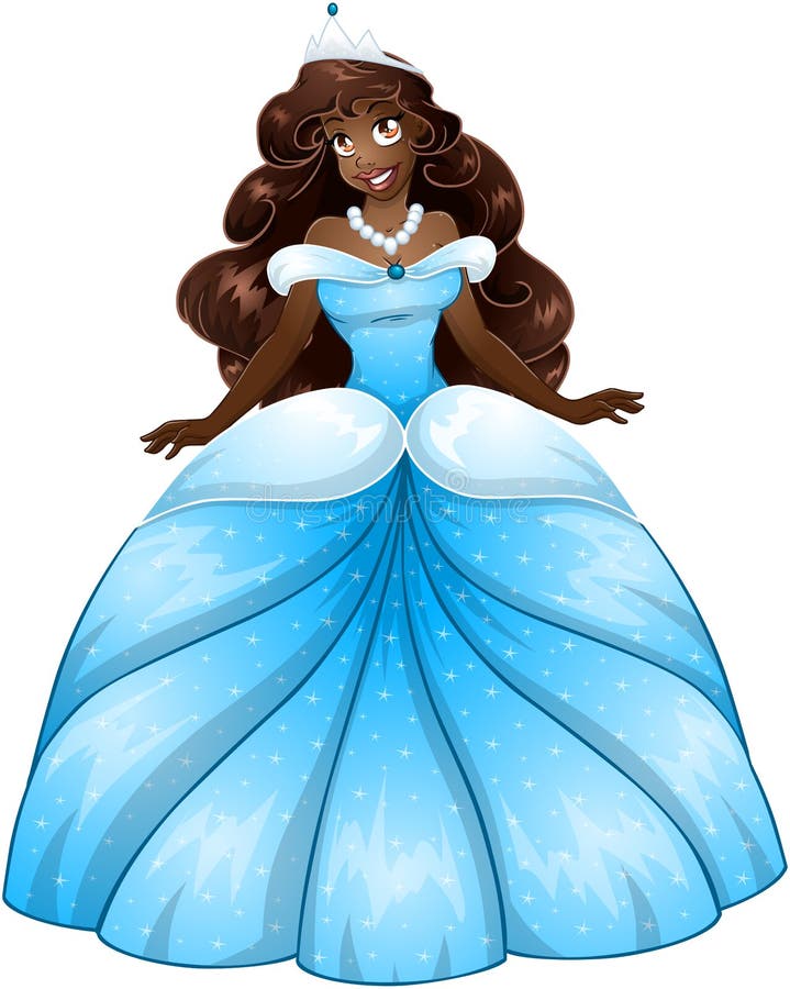 Download African Princess In Blue Dress Stock Vector - Illustration ...
