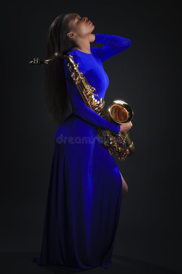 African Sax Lady stock photo. Image of black, studio 65675844