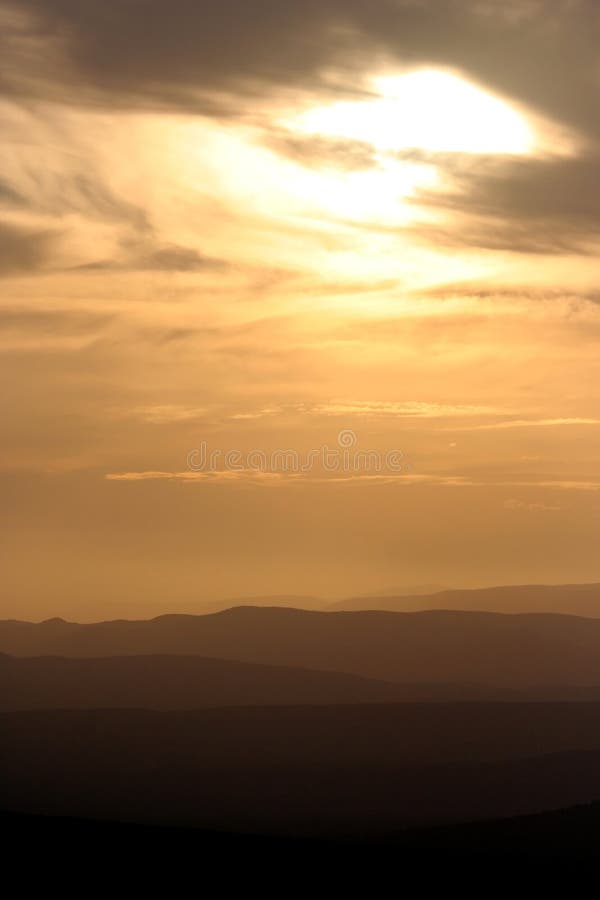 African Sunset and Mountains