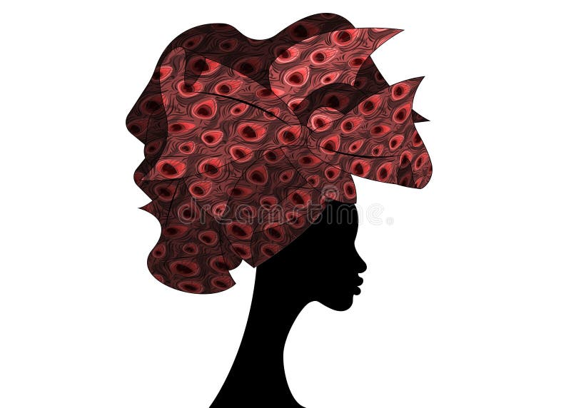 African wedding hairstyle Head wrap, colorful head scarf, beautiful portrait Afro Woman in Traditional Head tie Scarf Turban vector illustration African wedding hairstyle Head wrap, colorful head scarf, beautiful portrait Afro Woman in Traditional Head tie Scarf Turban vector illustration