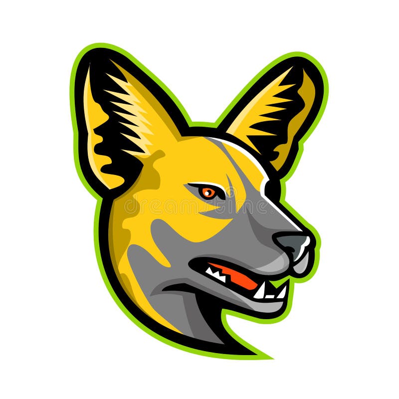 African Wild Dog Mascot stock vector. Illustration of wolf - 115905349