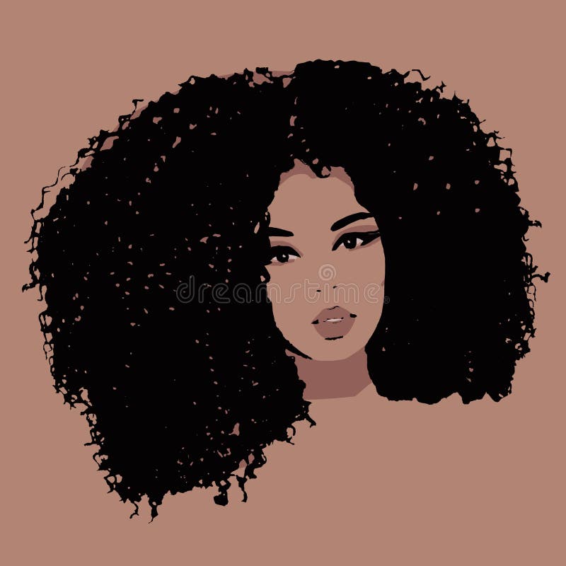 African Woman with Big Curly Hair Style Stock Illustration - Illustration of girl, skin: 192227662 African Woman with Big Curly Hair Style Stock Illustration - Illustration of girl, skin: 192227662
