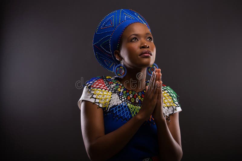 African woman praying
