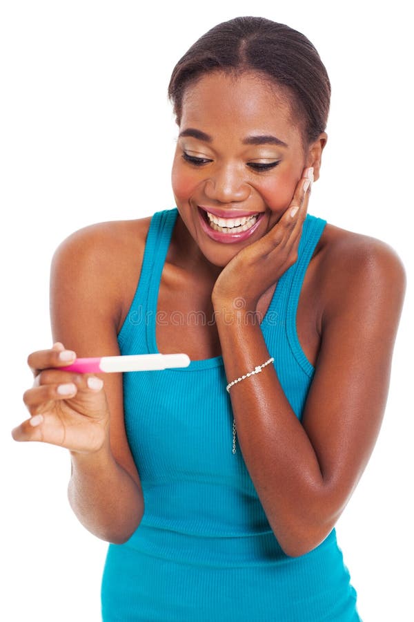 African woman pregnancy test