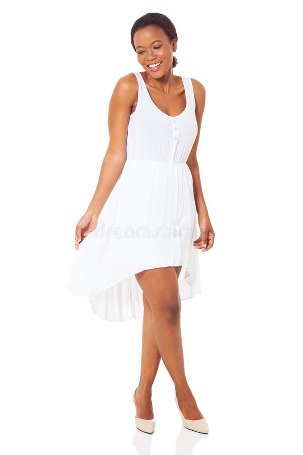 African woman white dress stock photography