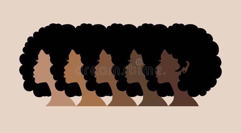 Woman With Afro Puff Bun Silhouette Vector Stock Illustration