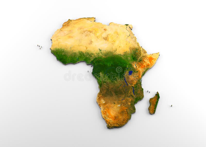 Afrika 3D fysisk översikt med lättnad vektor illustrationer Afrika 3D fysisk översikt med lättnad vektor illustrationer