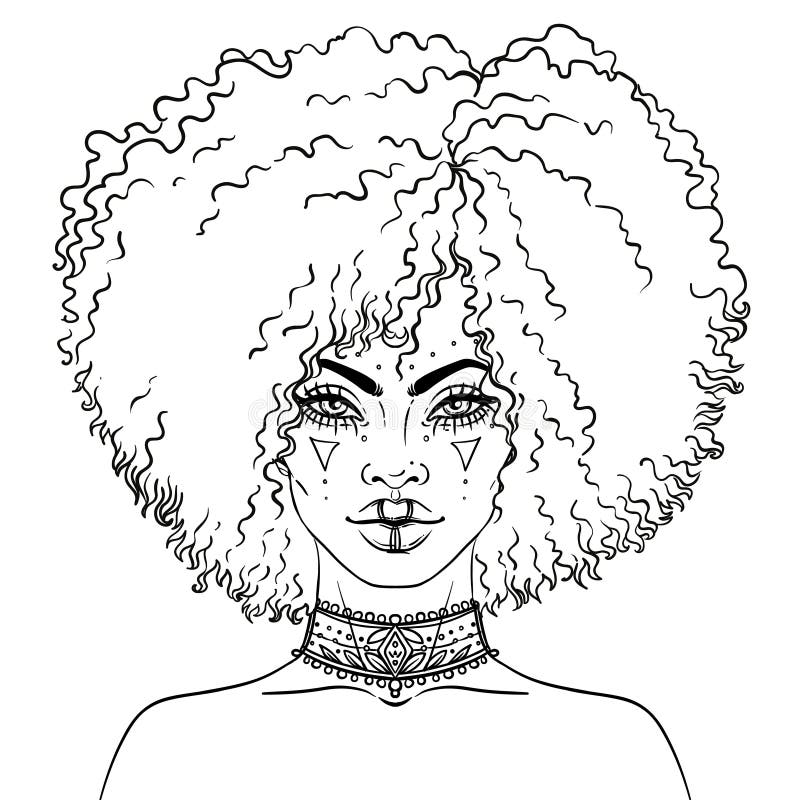 Afrikaans Amerikaans mooi meisje Vectorillustratie van Zwarte stock illustratie Afrikaans Amerikaans mooi meisje Vectorillustratie van Zwarte stock illustratie