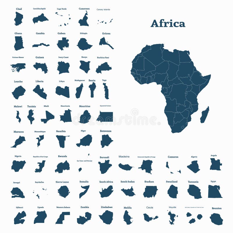 Afrikaans continent en alle landen van Afrika Vector vector illustratie Afrikaans continent en alle landen van Afrika Vector vector illustratie