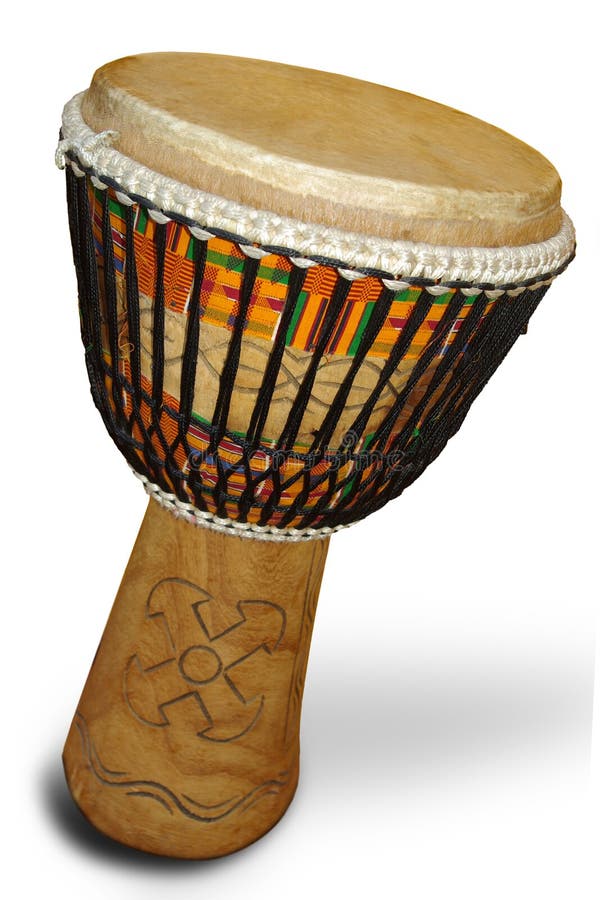 Afrikaanse Djembe Met Kentedoek Stock Foto Image of doek, muziek