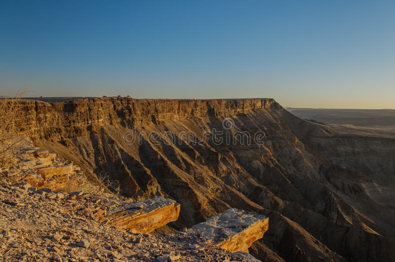 Afrikaanse landschappen - de Canion van de Vissenrivier, Namibië royalty-vrije stock fotografie Afrikaanse landschappen - de Canion van de Vissenrivier, Namibië royalty-vrije stock fotografie