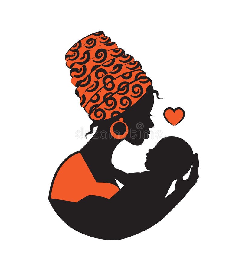 Afrikanen behandla som ett barn kvinnan royaltyfri illustrationer
