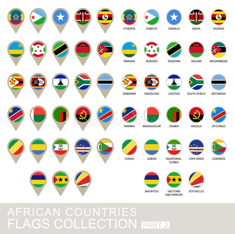Afrikanische Land-Flaggen Sammlung, Teil 2 lizenzfreie abbildung Afrikanische Land-Flaggen Sammlung, Teil 2 lizenzfreie abbildung