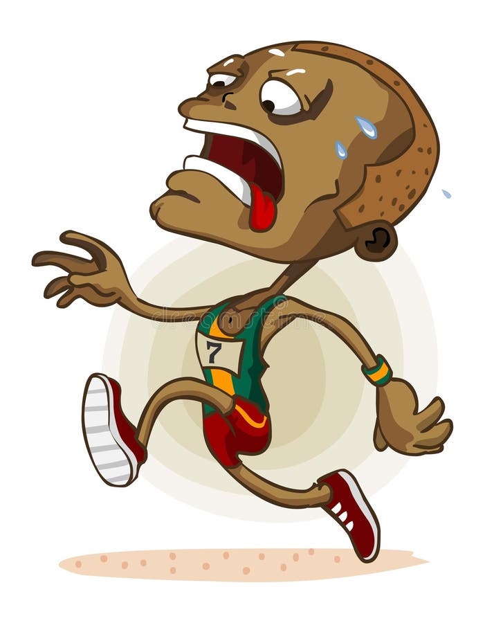 Afrikanischer Athlet auf Marathon lizenzfreie abbildung Afrikanischer Athlet auf Marathon lizenzfreie abbildung