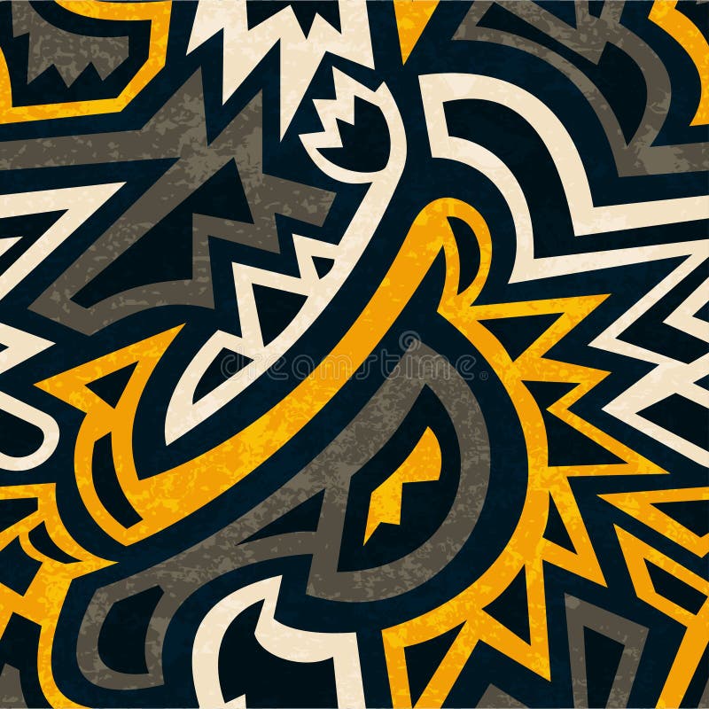 Afrikansk geometrisk sömlös modell med grungeeffekt vektor illustrationer