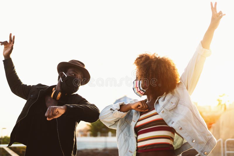 https://thumbs.dreamstime.com/b/afro-american-friends-wearing-face-protective-mask-doing-new-social-distance-greetings-bumping-elbows-youth-millennial-people-209016543.jpg