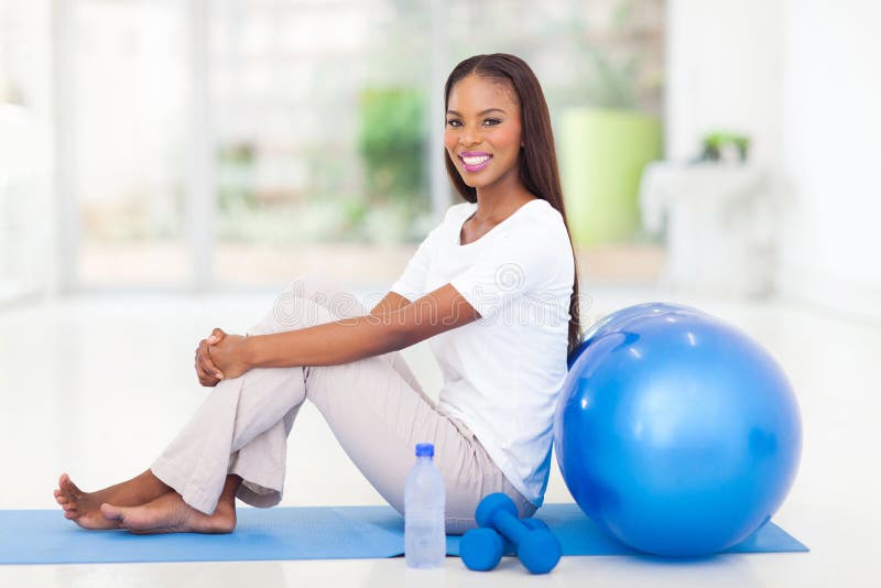 Afro american woman working out