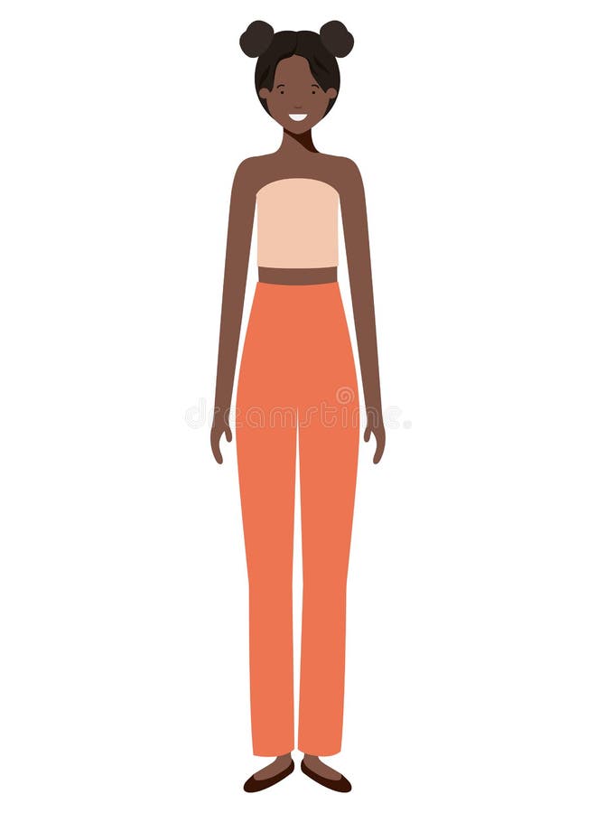 Afro avatartecken för ung kvinna stock illustrationer Afro avatartecken för ung kvinna stock illustrationer