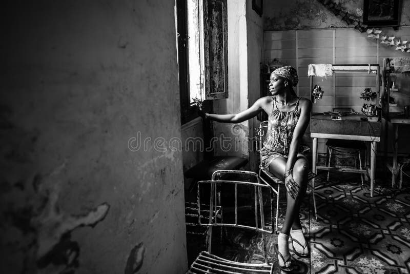 Afro dziewczyna Portret piękna kubańska dziewczyna obraz stock Afro dziewczyna Portret piękna kubańska dziewczyna obraz stock