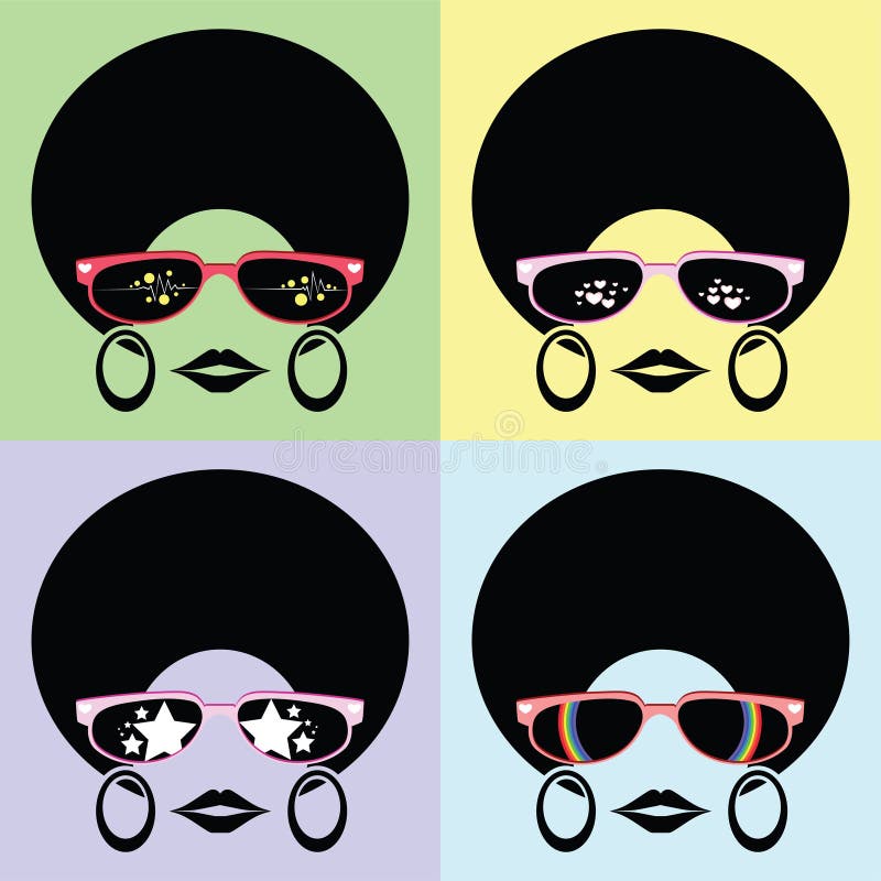 Afro Lady With Glasses SVG