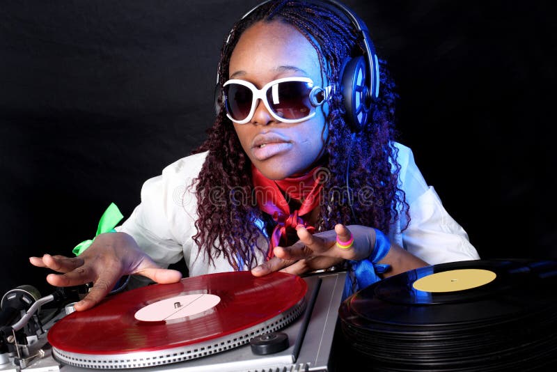 Afroamericano fresco DJ foto de archivo
