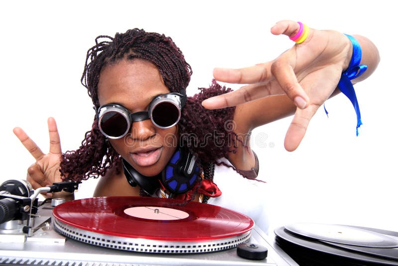 Afroamericano fresco DJ imagenes de archivo