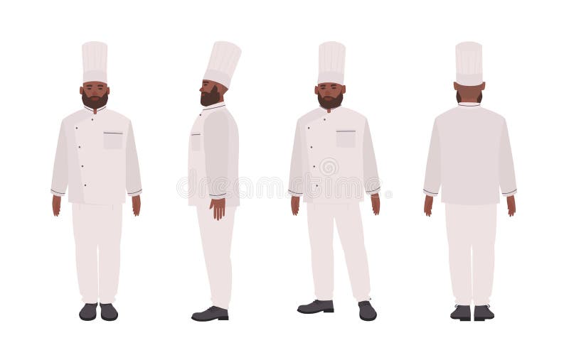 Afroamerikanerchef, qualifizierte tragende Uniform des Kochs, des Restaurants oder der kulinarischen Arbeitskraft Männliche Zeich vektor abbildung Afroamerikanerchef, qualifizierte tragende Uniform des Kochs, des Restaurants oder der kulinarischen Arbeitskraft Männliche Zeich vektor abbildung