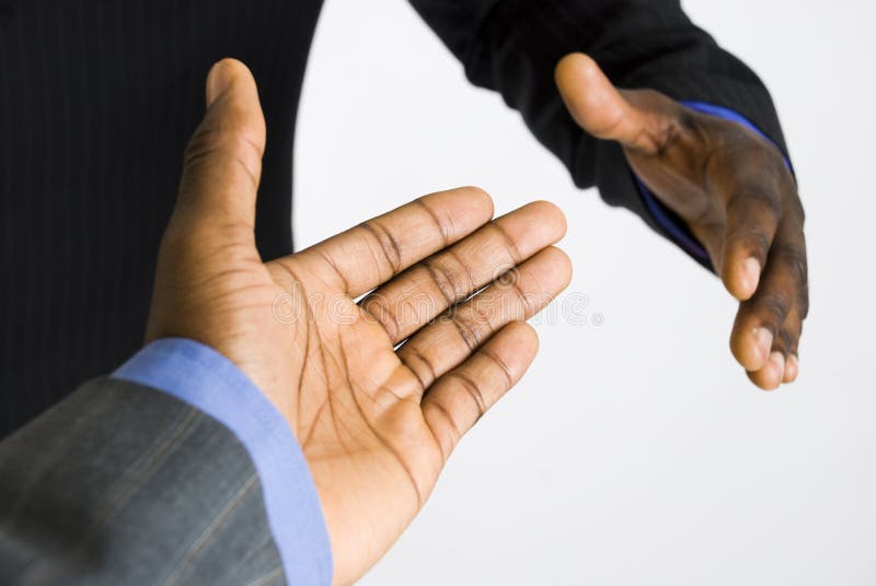 Afroamerikanergeschäftshändedruck stockfotografie