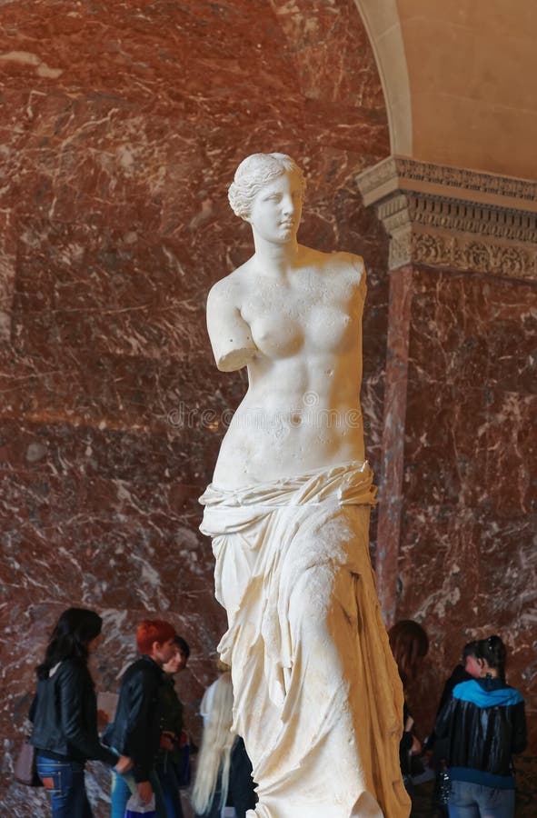 Afrodite della scultura di Milo al museo del Louvre a Parigi Francia fotografie stock Afrodite della scultura di Milo al museo del Louvre a Parigi Francia fotografie stock