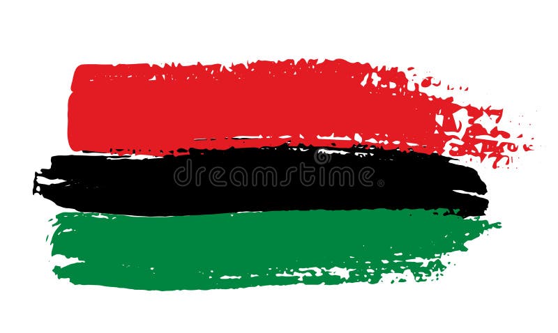 Pan-african flag drawn with brush in grunge style. Pan-african flag drawn with brush in grunge style