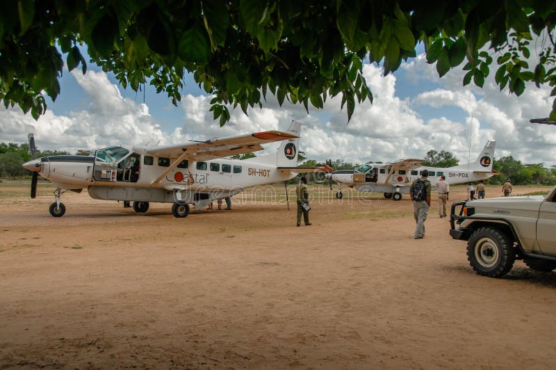 Afrykańscy krajobrazy - turystyka przy Selous gry rezerwą, Tanzania obrazy stock Afrykańscy krajobrazy - turystyka przy Selous gry rezerwą, Tanzania obrazy stock
