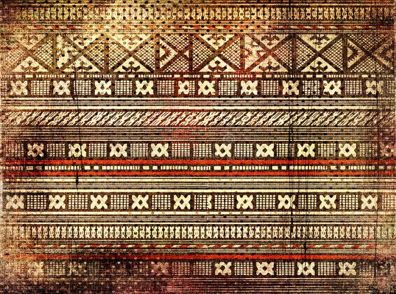 Old canvas texture with african ornament. Old canvas texture with african ornament