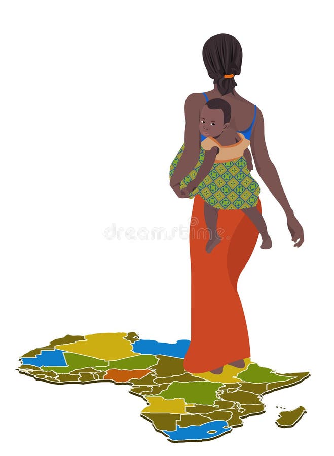Afrykański dziecko jej kobieta