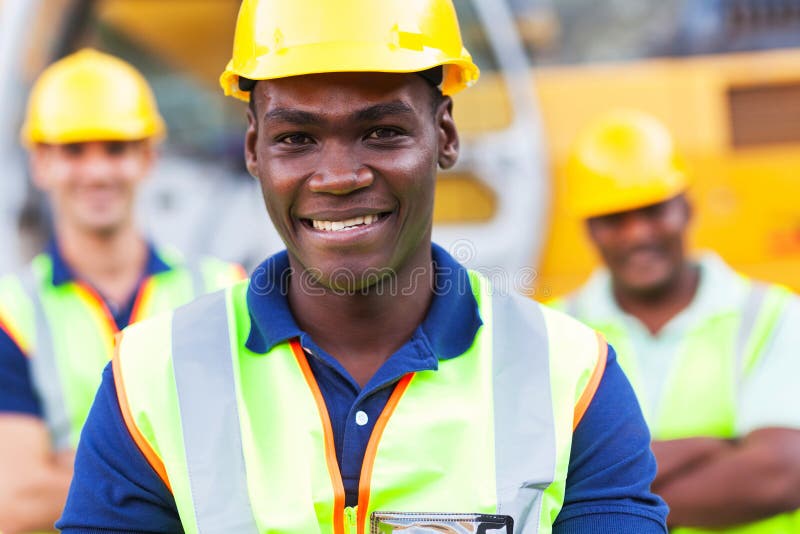 Afrykański pracownik budowlany