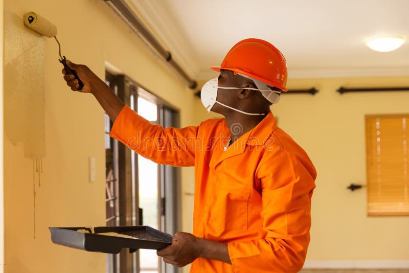 afrykański pracownik budowlany