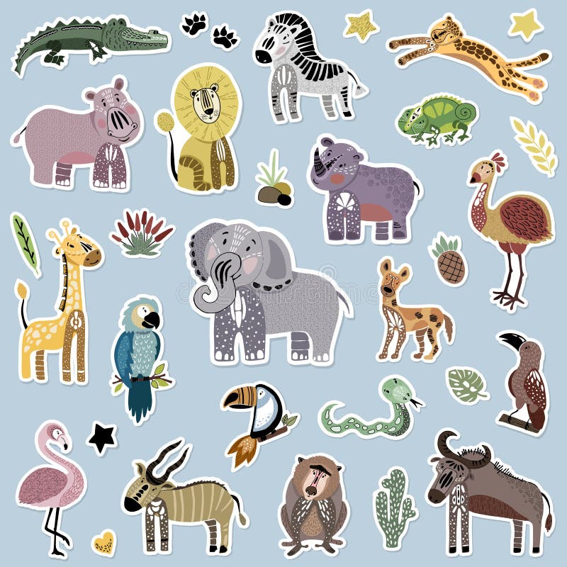afrykański zwierząt kreskówki ilustraci wektor ilustracja wektor afrykański zwierząt kreskówki ilustraci wektor ilustracja wektor