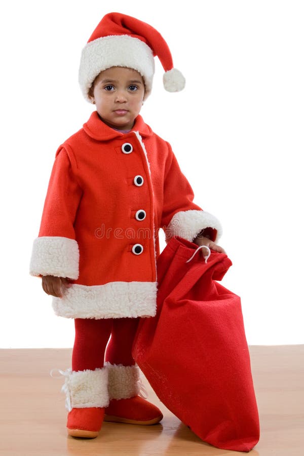 afrykańskiego dziecka Claus kostiumowa dziewczyna Santa fotografia stock afrykańskiego dziecka Claus kostiumowa dziewczyna Santa fotografia stock