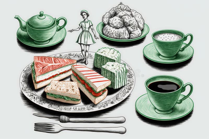 Afternoon Tea in the English Tradition, Complete with Pastries and