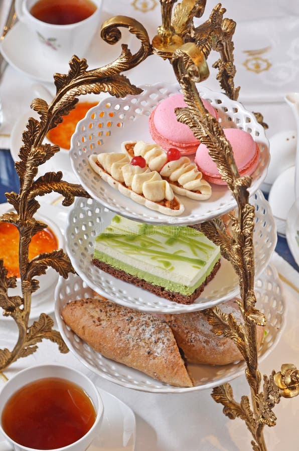 Afternoon tea set stock image. Image of delicious, cakestand 100791525