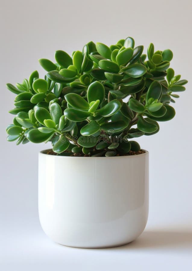 Against a White Canvas, a Crassula Ovata , Commonly Known As Jade Plant ...