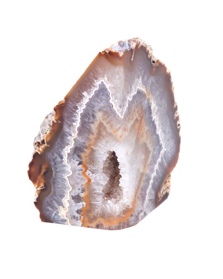 Agat geody naturalna okrzesana próbka zdjęcia stock Agat geody naturalna okrzesana próbka zdjęcia stock