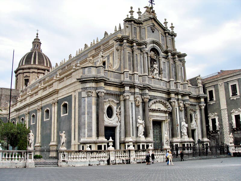 Catania cathedral dedicated to Saint Agata. Built on 1093 by the Normans on Roman ruins. Catania cathedral dedicated to Saint Agata. Built on 1093 by the Normans on Roman ruins.