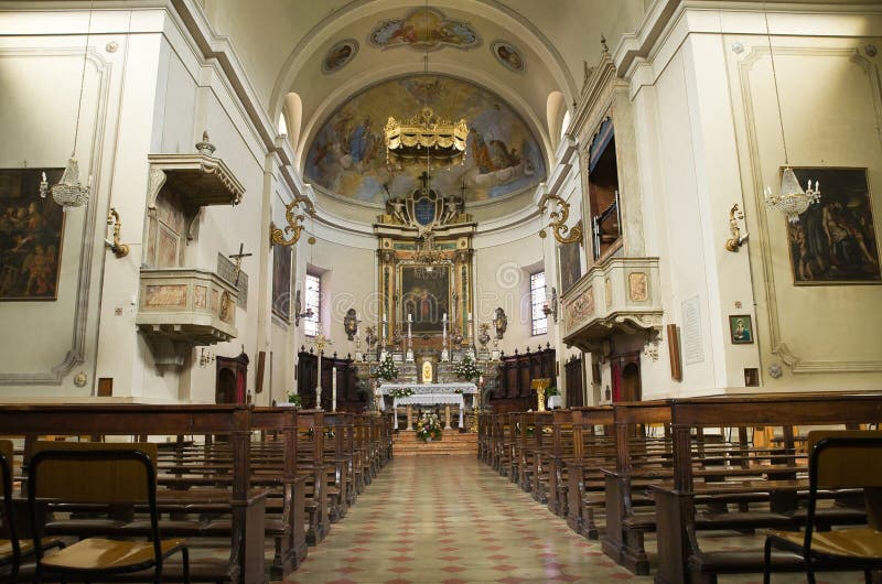 Perspective of the St. Agata church. Rivergaro. Emilia-Romagna. Italy. Perspective of the St. Agata church. Rivergaro. Emilia-Romagna. Italy.