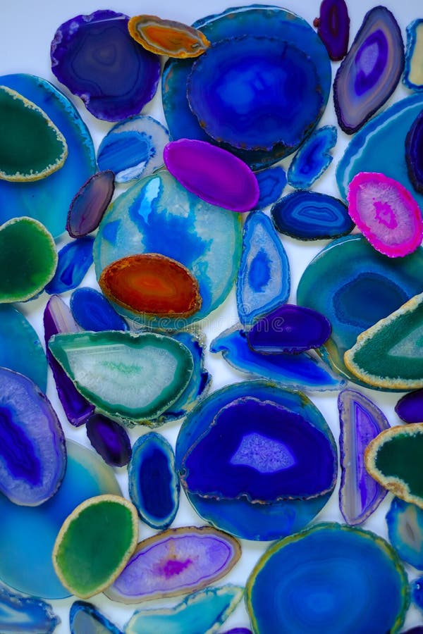 Agate Background. Blue and Green Natural Stones .Beautiful Natural