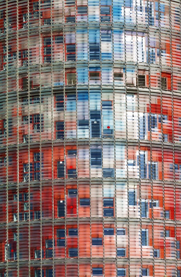 The Agbar tower in Barcelona, a fragment. Spain