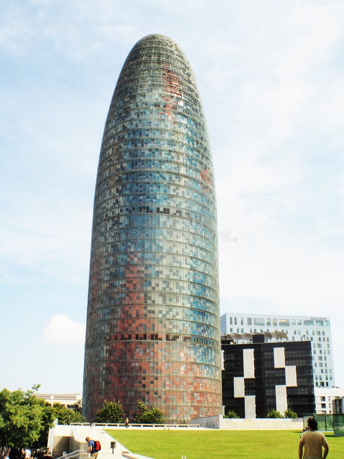 Torre Agbar or Tower Glories is the headquarters of a water company Agbar and has thirty eight floors.nInaugurated by king Juan Carlos. Torre Agbar or Tower Glories is the headquarters of a water company Agbar and has thirty eight floors.nInaugurated by king Juan Carlos.