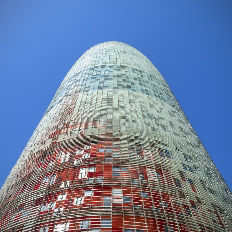 Agbar tower in the city of barcelona