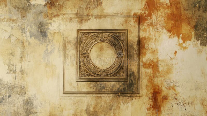 Aged Brown Beige Texture with Square Ornament Detail vector illustration