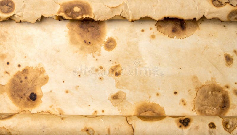 Aged Brown Paper Texture with Burn Marks and Stains stock illustration
